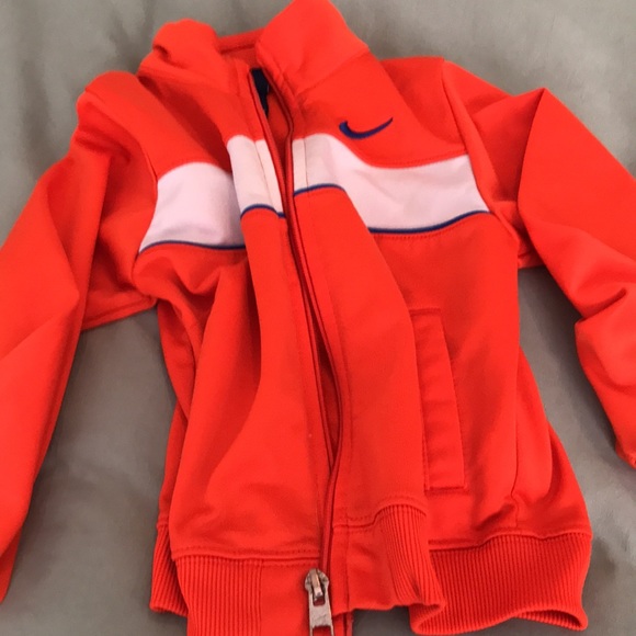 2/$15 Boys Size 3T Orange Full Zip Nike Track Jacket - Picture 9 of 10